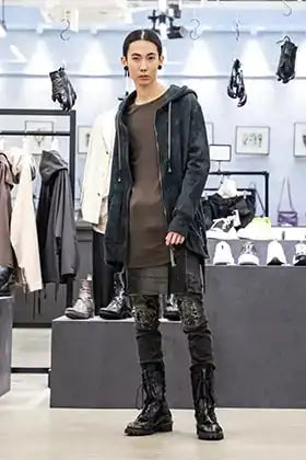 D.HYGEN 2024SS Bum Flap Damaged Denim Hoodie Styling