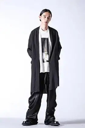 JULIUS 2024PF Black Color Long Cardigan Styling