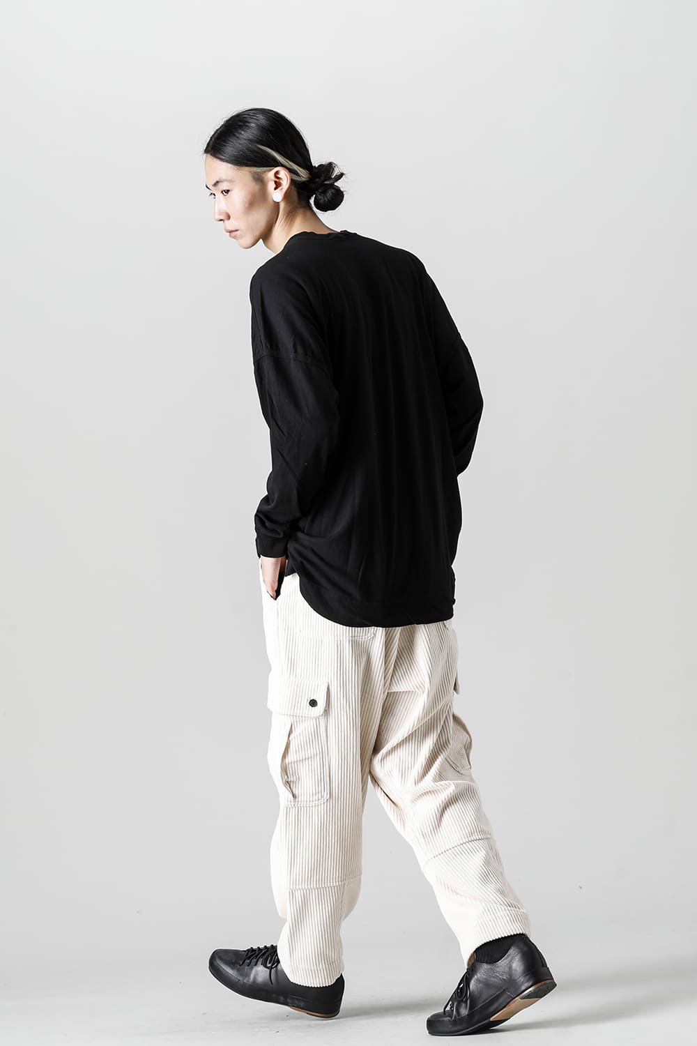 コットンウールジャージーロングスリーブ Tシャツ ブラック