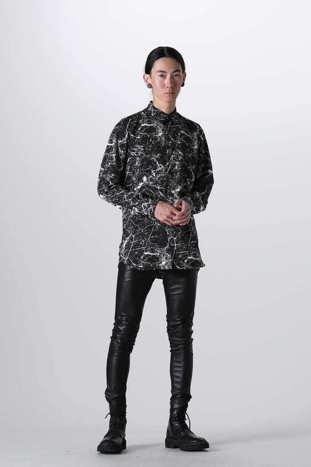 Painted Peach Faille Regular Shirt Black