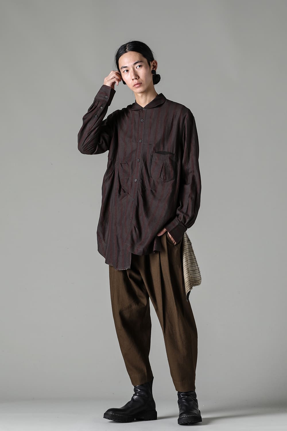 Asymmetric Back Pleats Shirt