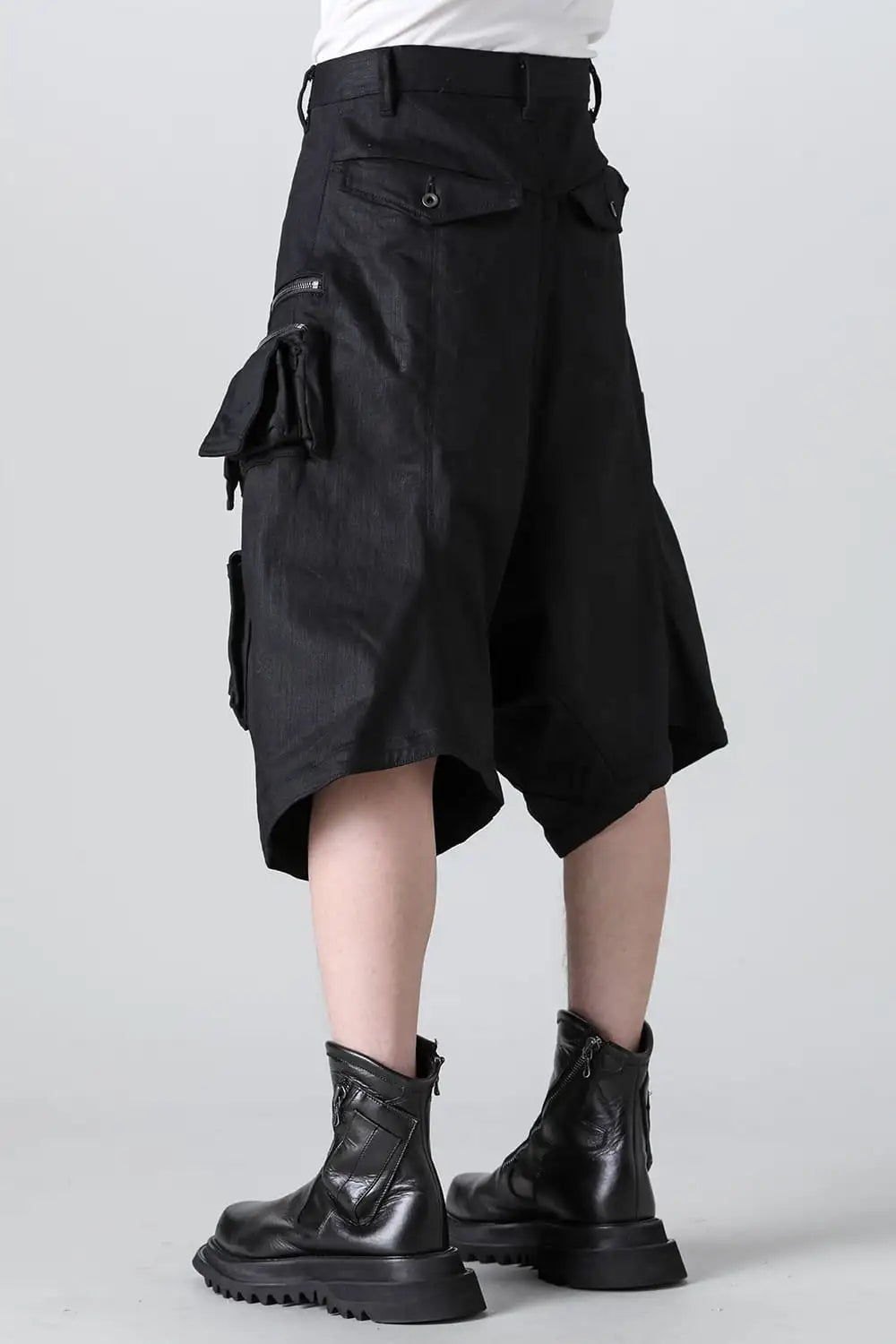 10.5オンス ストレッチデニム カーゴショートパンツ ブラック