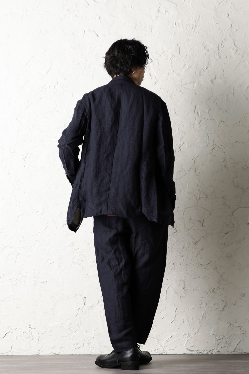 Linen Viscose Peaked Lapel Jacket