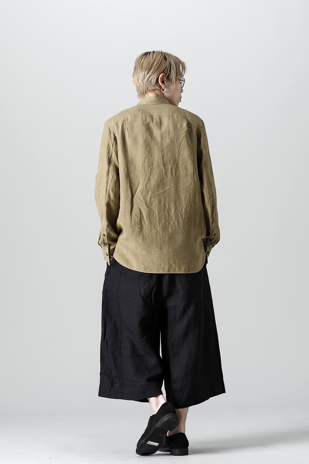 ワイドレッグ ドローストリング クロップドパンツ