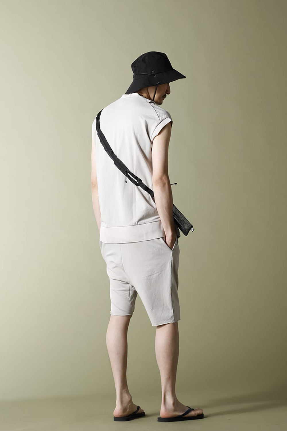 Cross jersey Vest Gray Beige