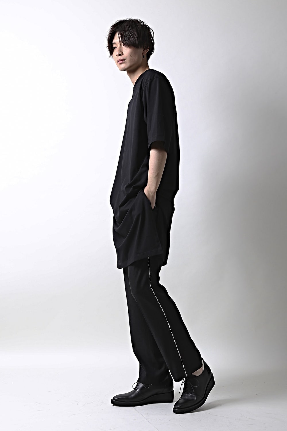 Mercerized india Long Cutsew Black