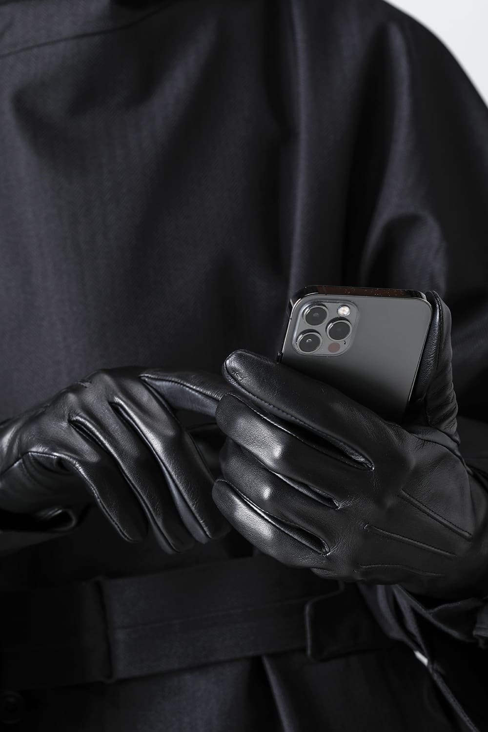 Elton Unlined Touch Screen Leather Glove Black