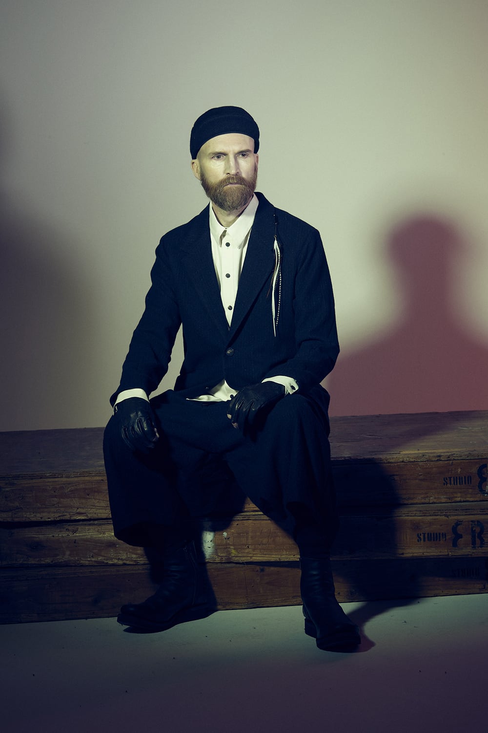 レイヤード パンツ バージン ウール ストライプ