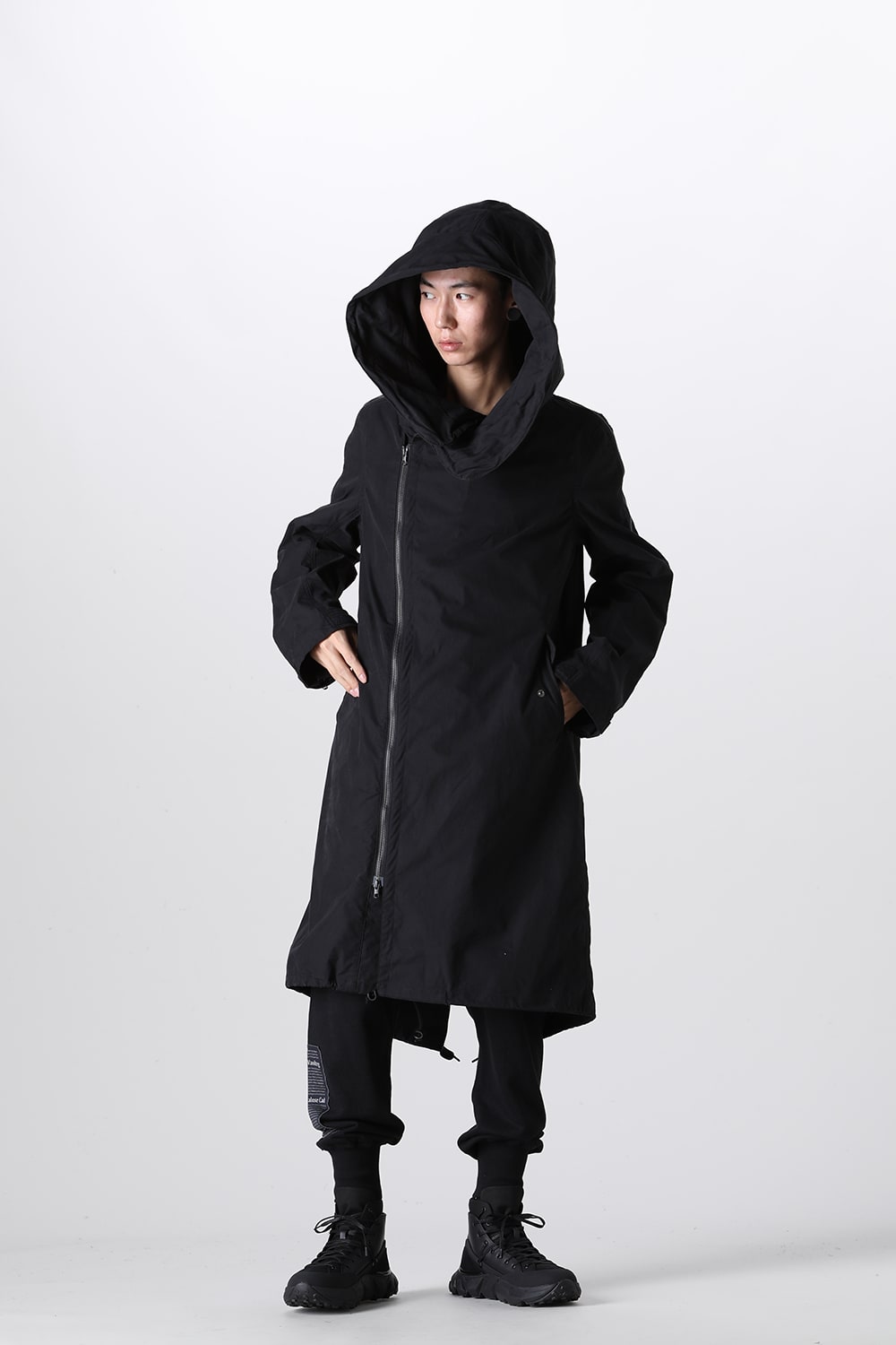 Multi Zip Military Hoodie Coat - Without Patches Black