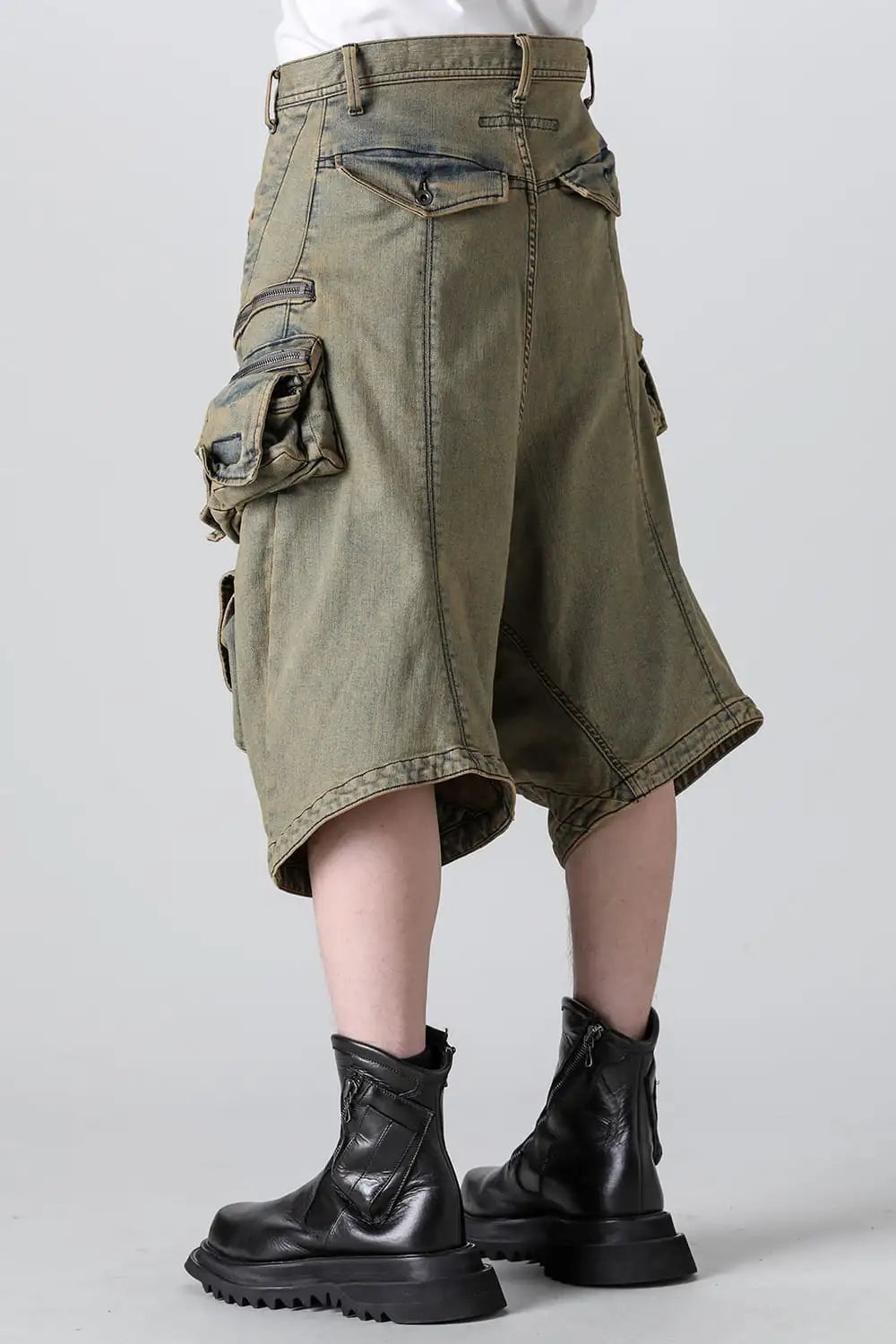 10.5オンス ストレッチデニム カーゴショートパンツ インディゴ