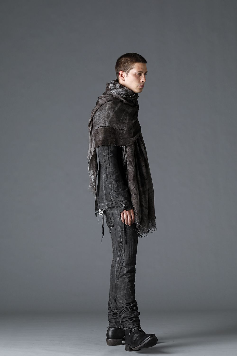 Silk-Blend Rayon Print Scarf