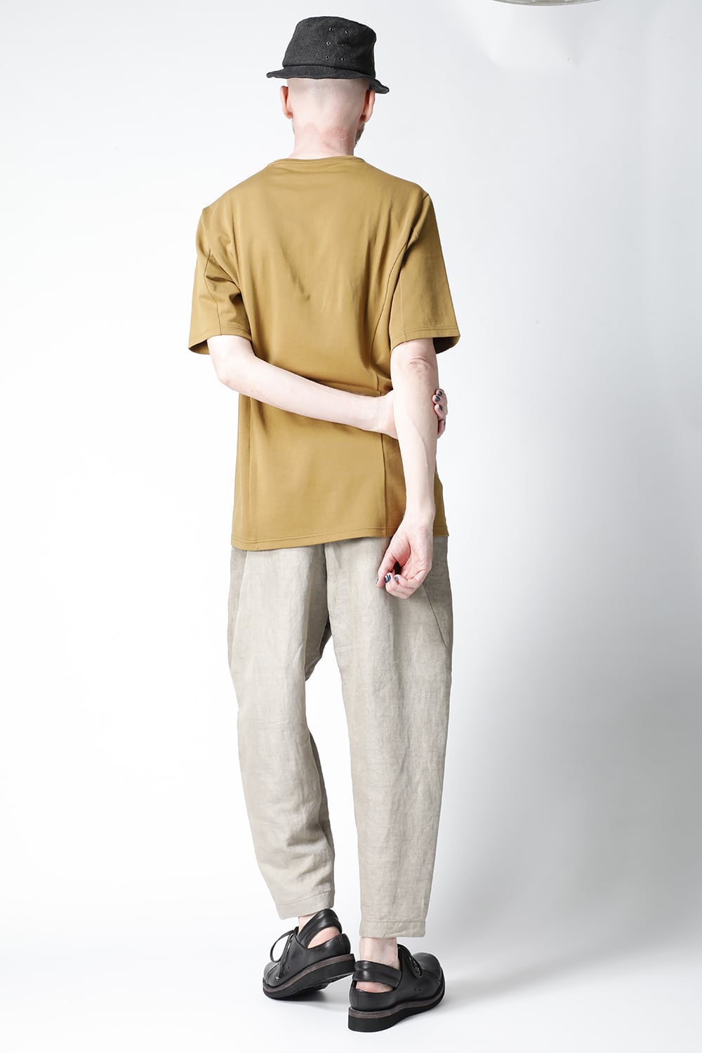 Cropped pants cotton/ ramie/ canapa cold dyed