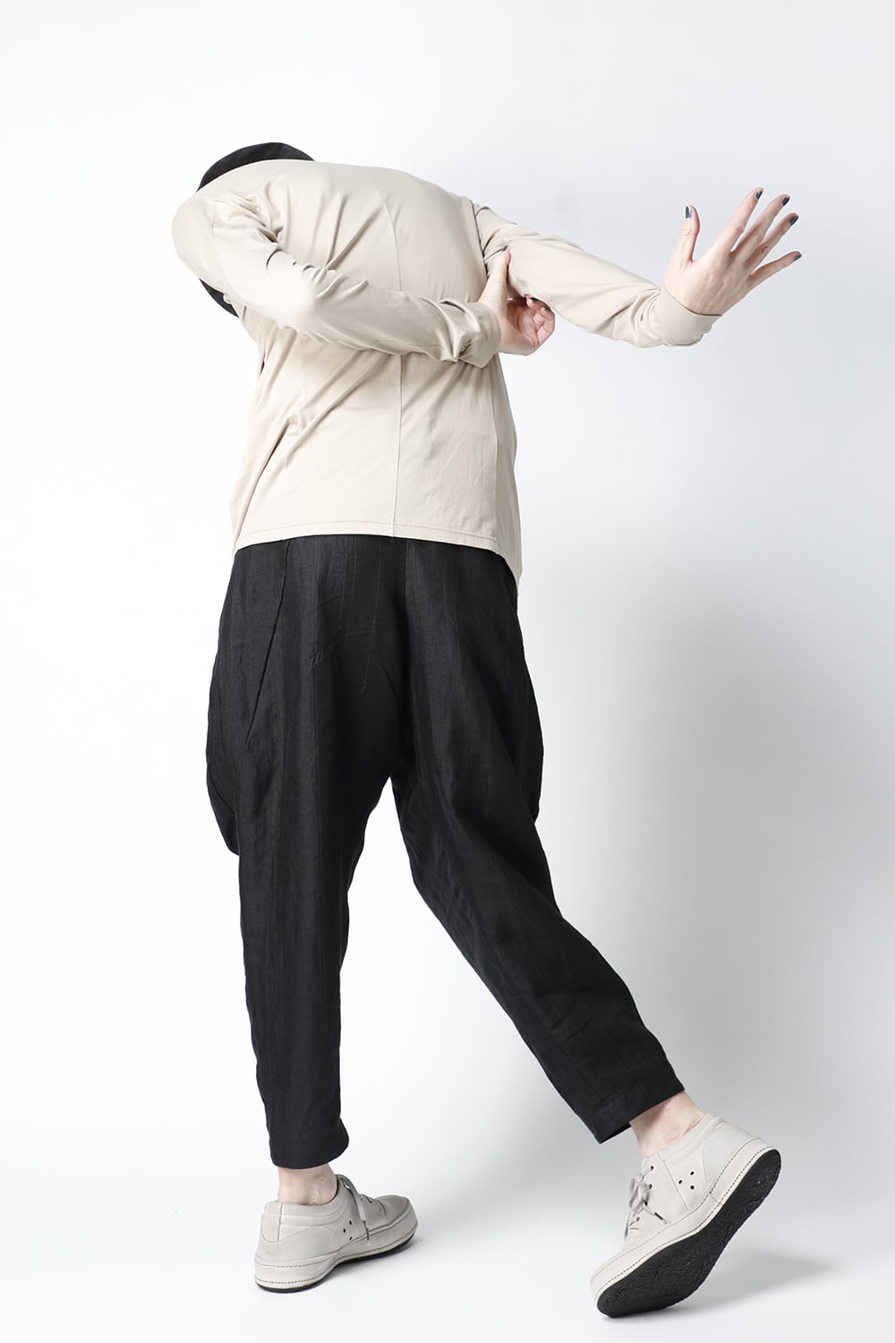 ロングスリーブ エジプシャン コットン ジャージー (SUVIN) ライトベージュ