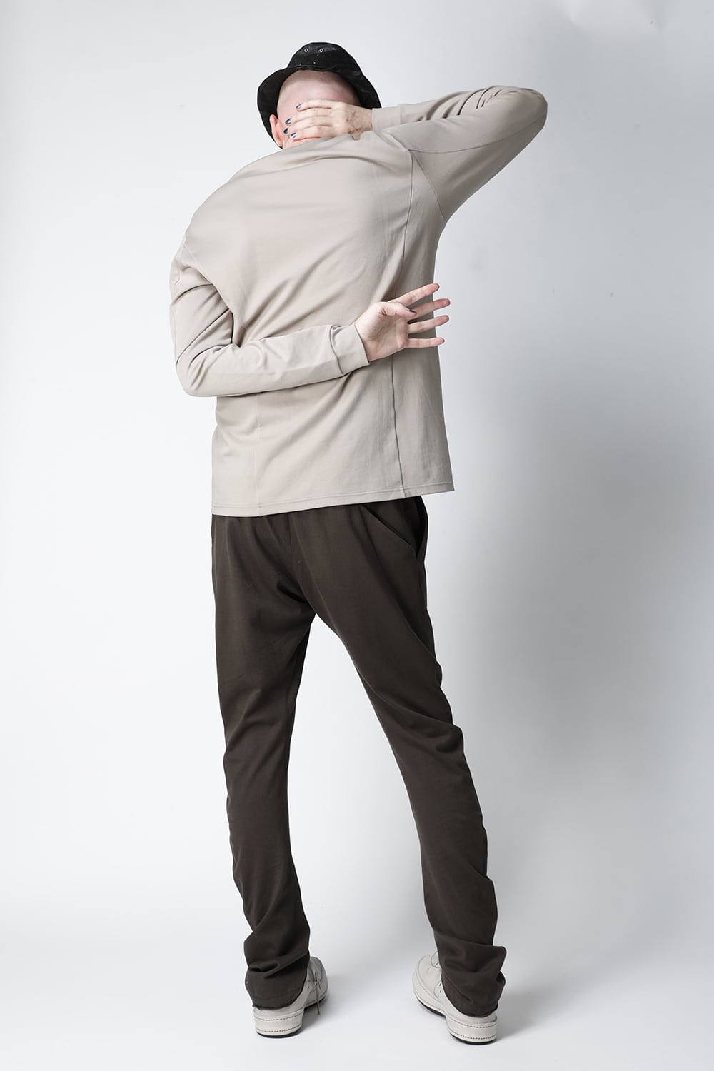 Long sleeve cotton jersey Stone Gray