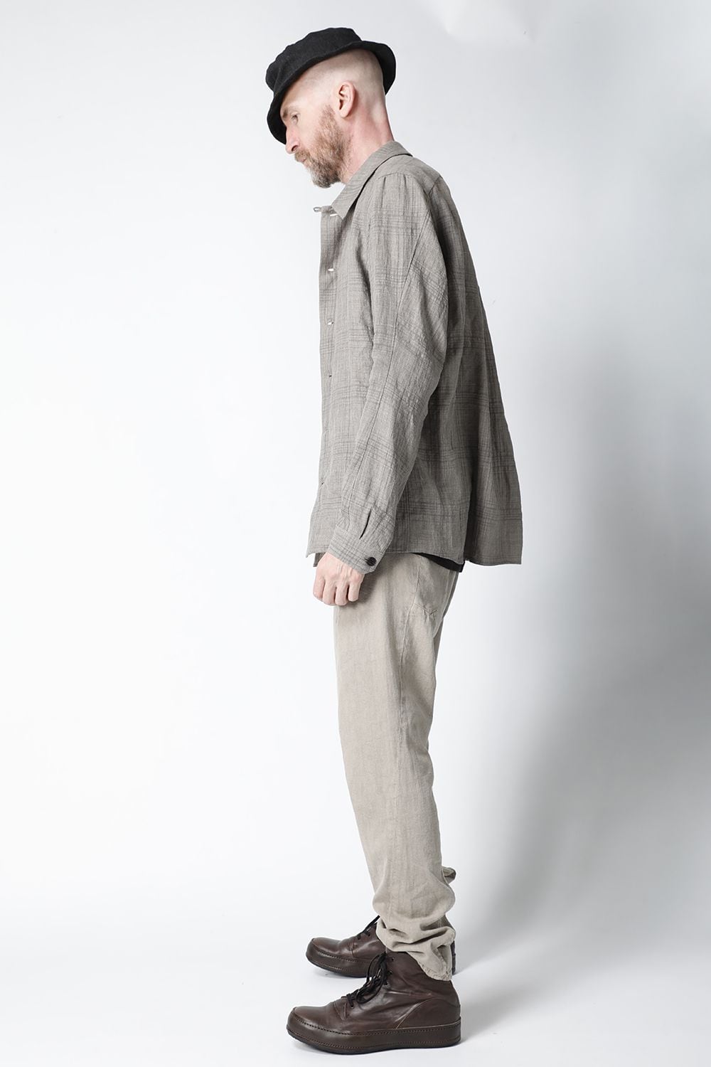 Shirt Linen check shrink wash