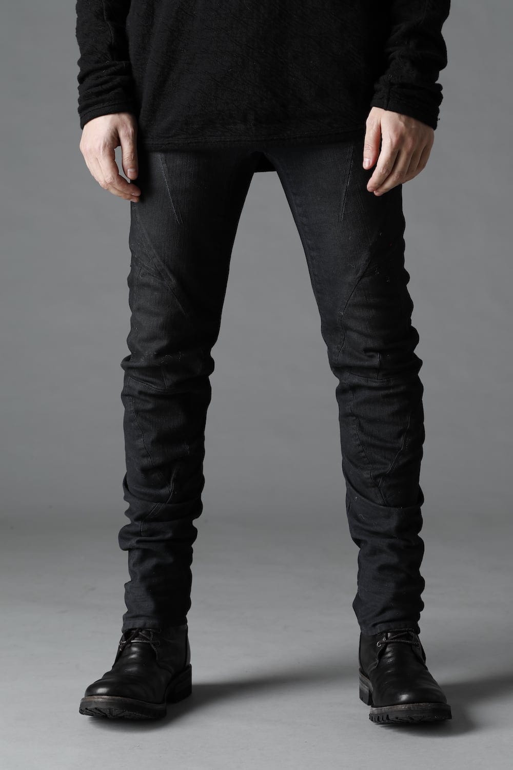 Indigo Denim Over-Dye Twisted Slim Pants Indigo Black