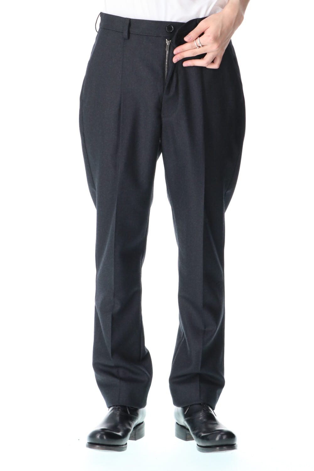 No Mulesin Wool Cashmare One Tack Slim Pants