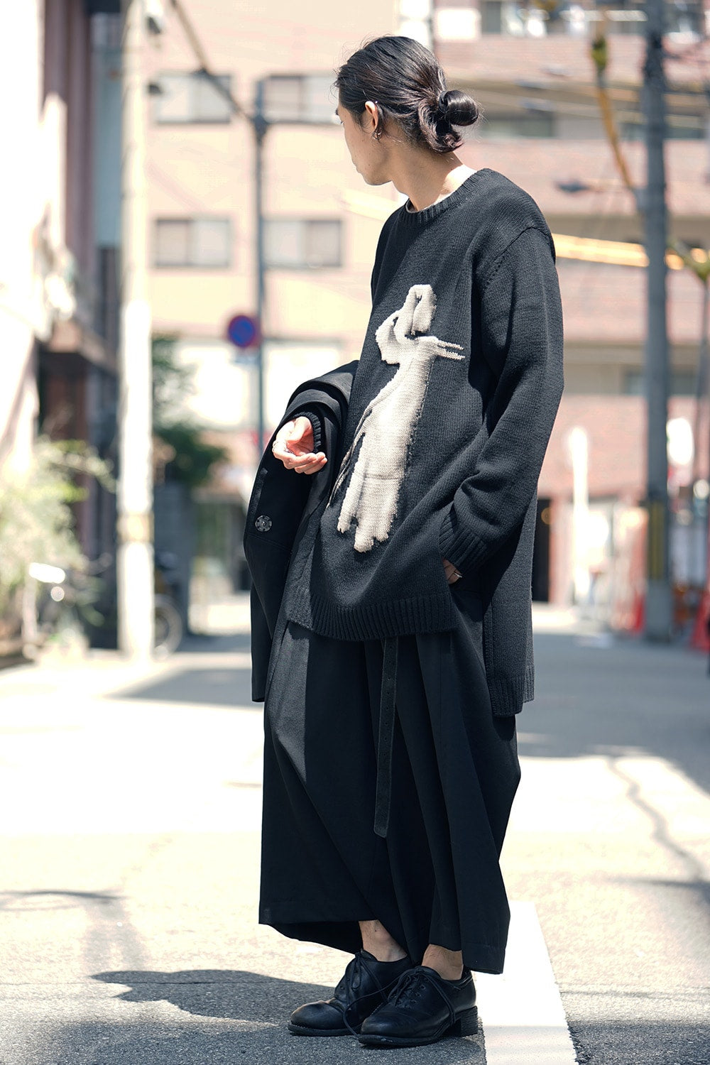 Girl Pattern Intersia Pullover Knit