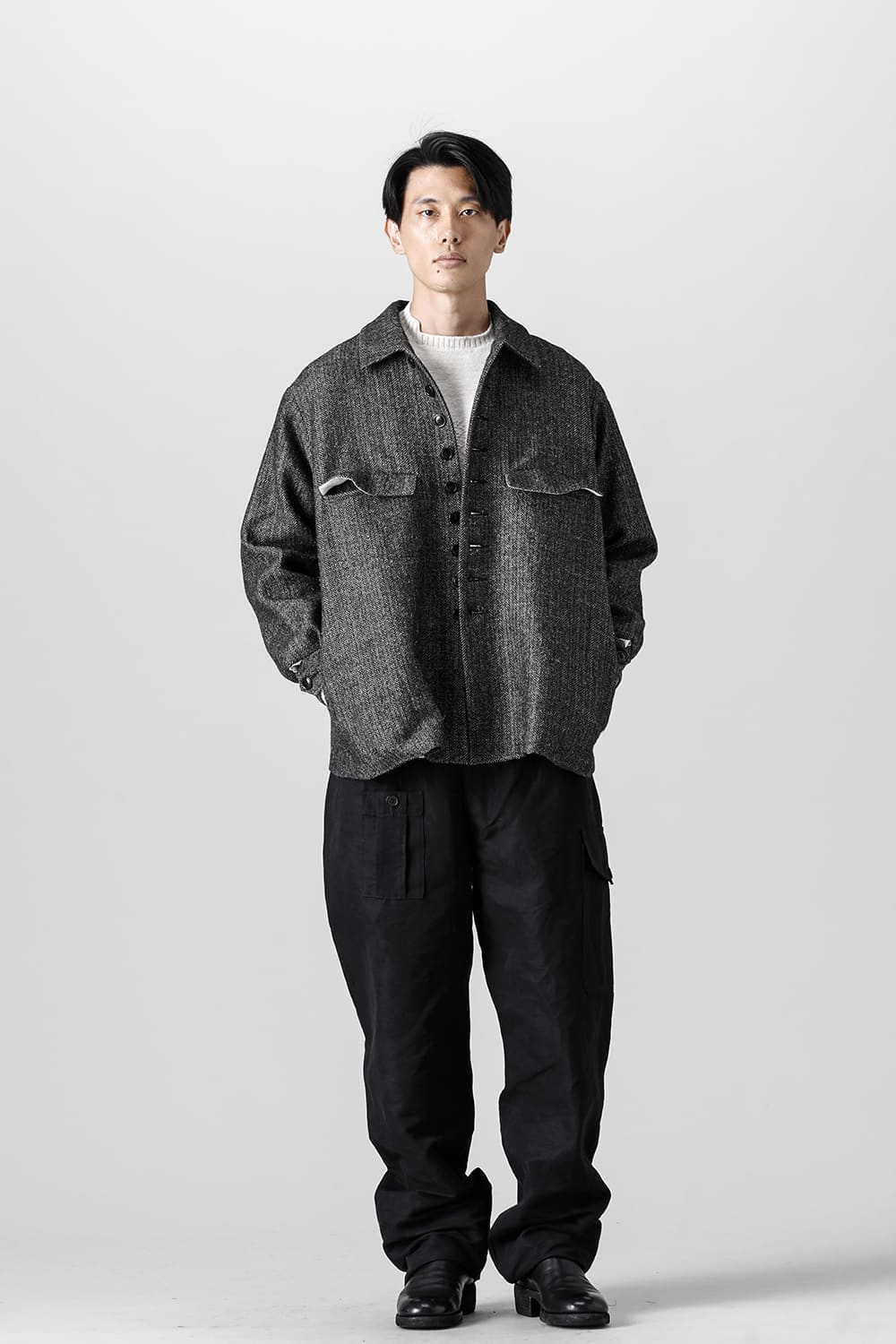 Lined Shirt Jacket - Classic Herring Bone