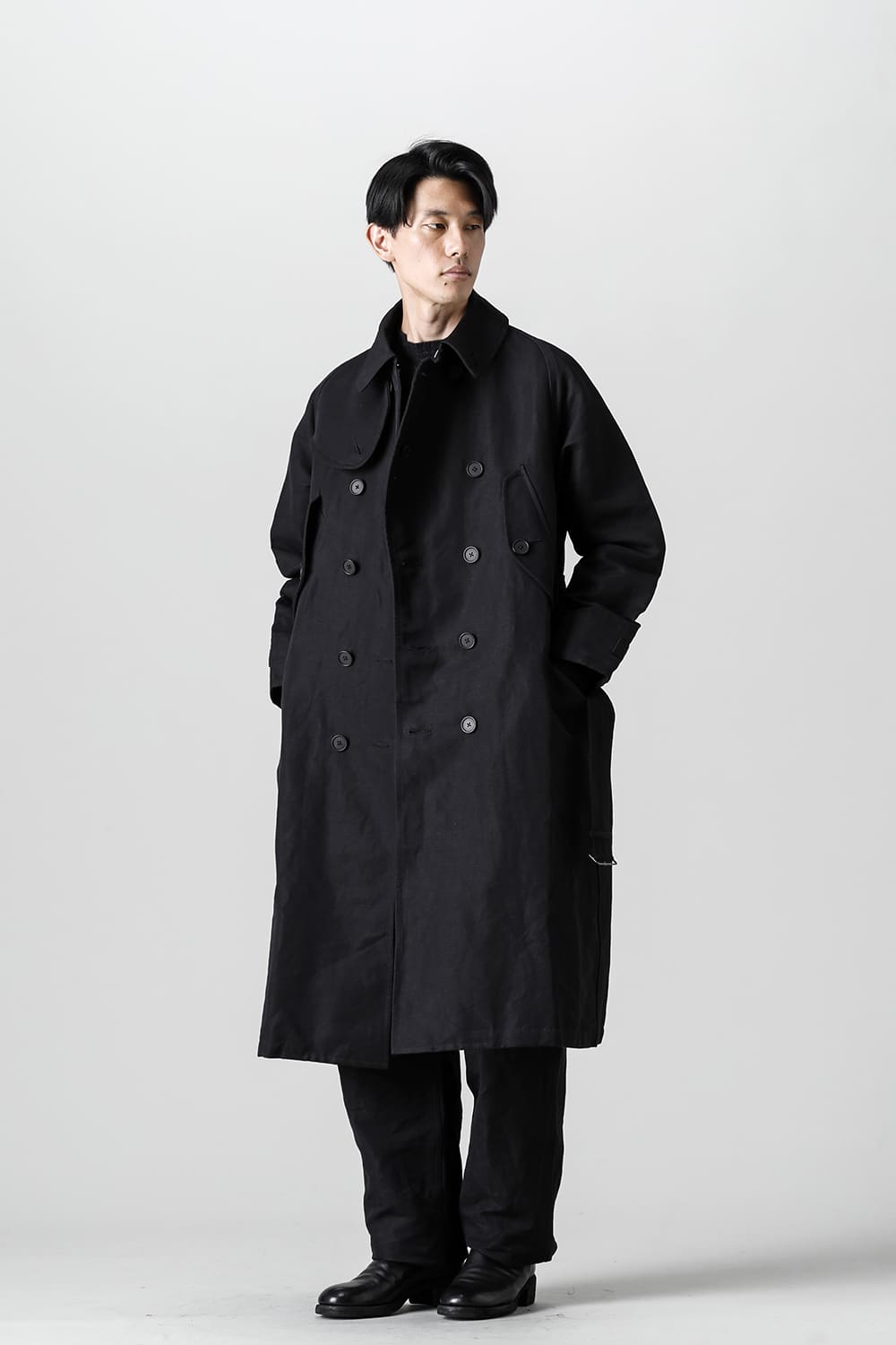 Motorcyclist Trench Coat Black