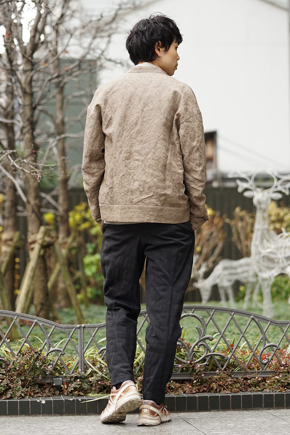 Jacket Rayon Linen hand Made Salt Wrinkle JK62-RY3