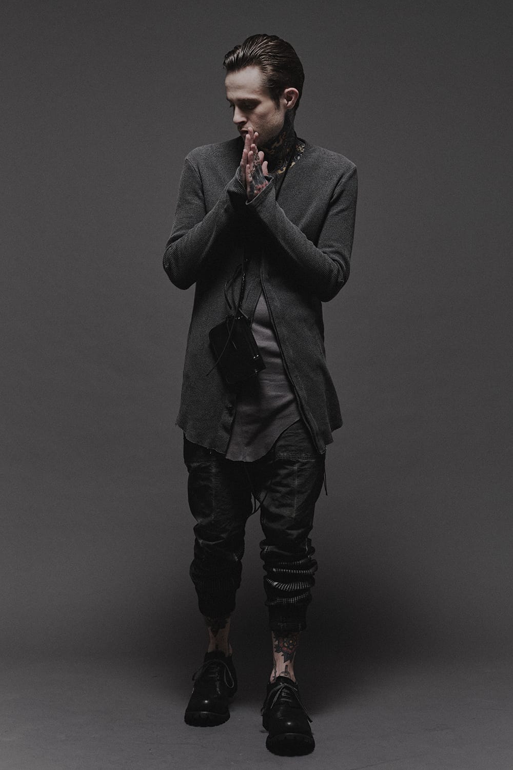 Heavy Waffle x Japanese Paper Mix Glo-Glon Combination Cold Dye Drop Crochee Jog Pants