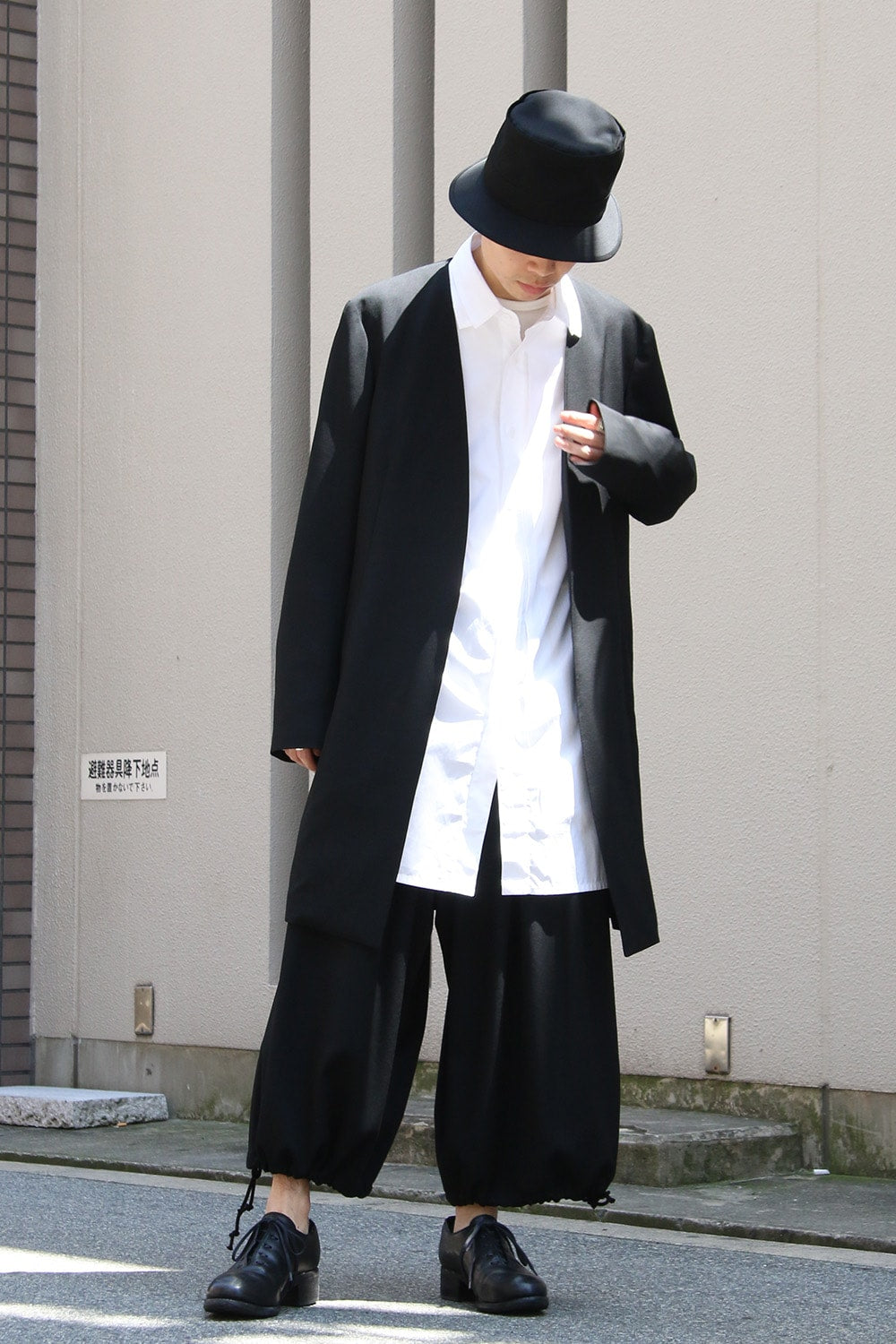 2 collar sewed Big blouse 100/2 broad White