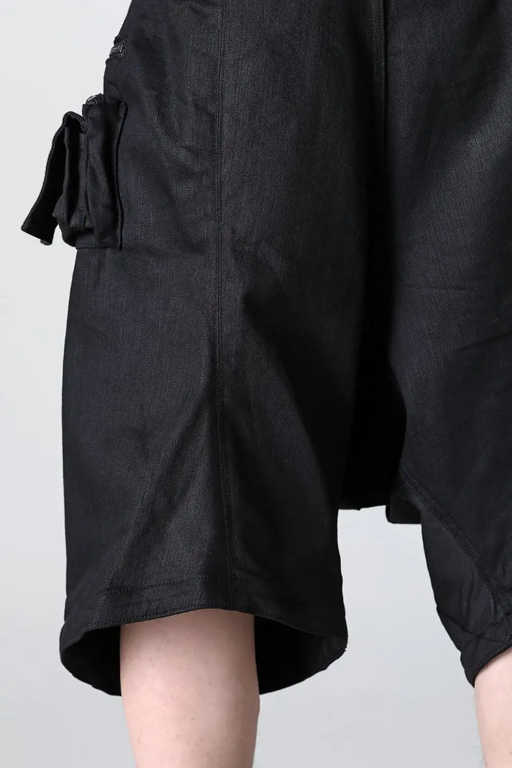 10.5オンス ストレッチデニム カーゴショートパンツ ブラック