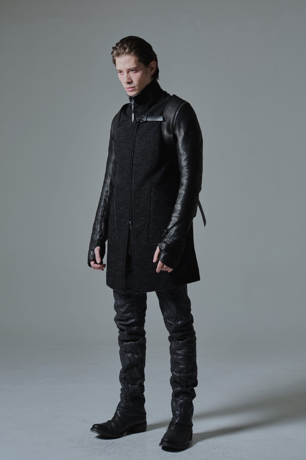 Norwegian wool Bonding zip High neck Long cardigan - ST101-0019A