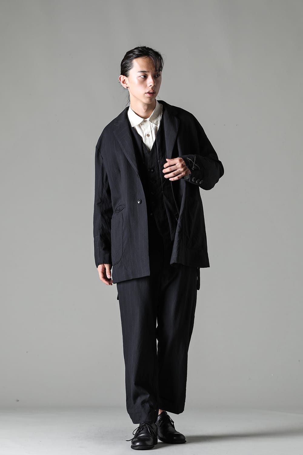 Patch Worked Relax Fit Blazer Stripe Serge Wool HERBIE