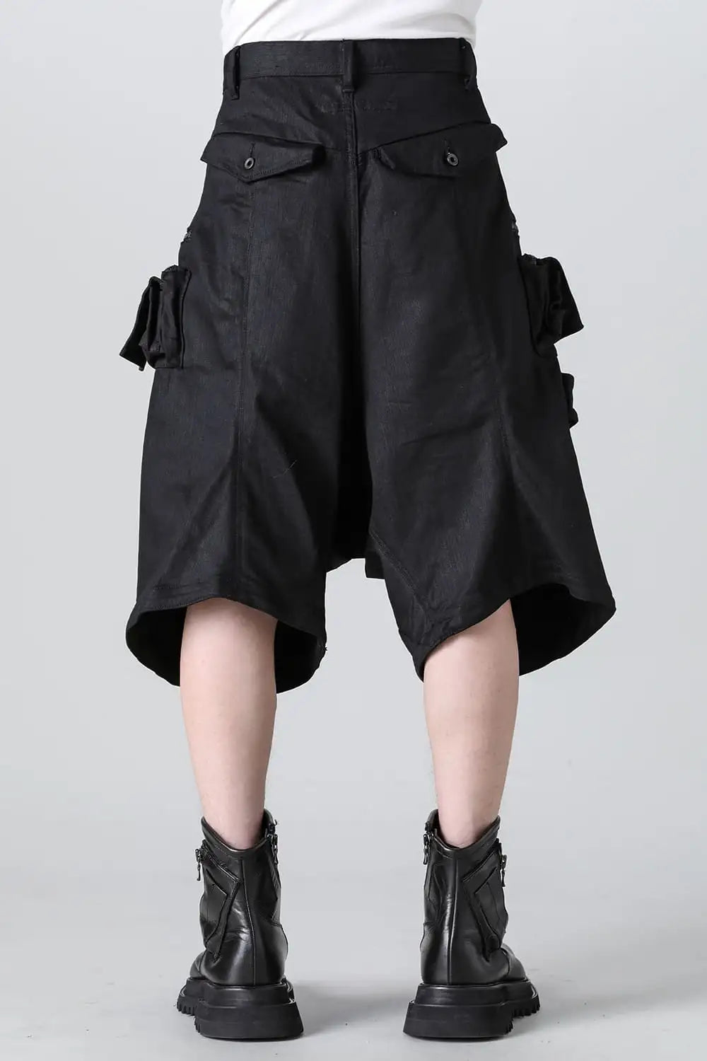 10.5オンス ストレッチデニム カーゴショートパンツ ブラック