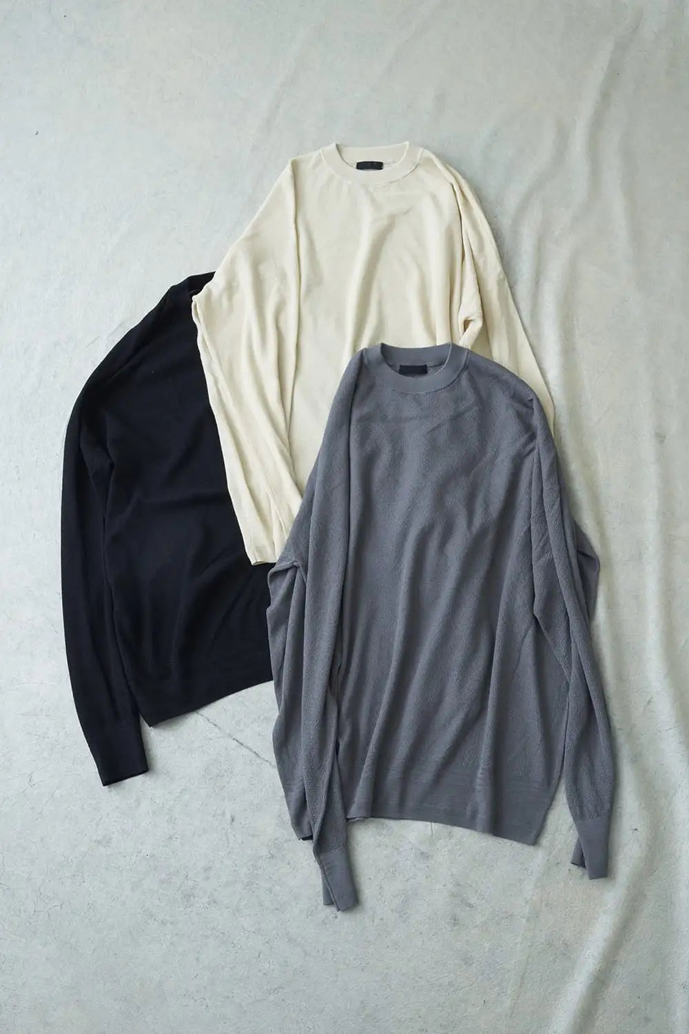 Pullover knit cotton / linen / silk Black