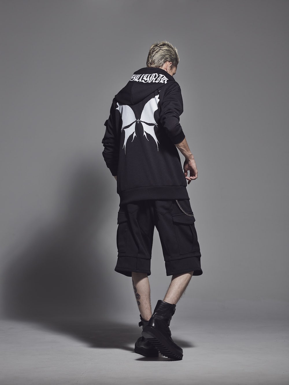 Hoodie Black x White Print