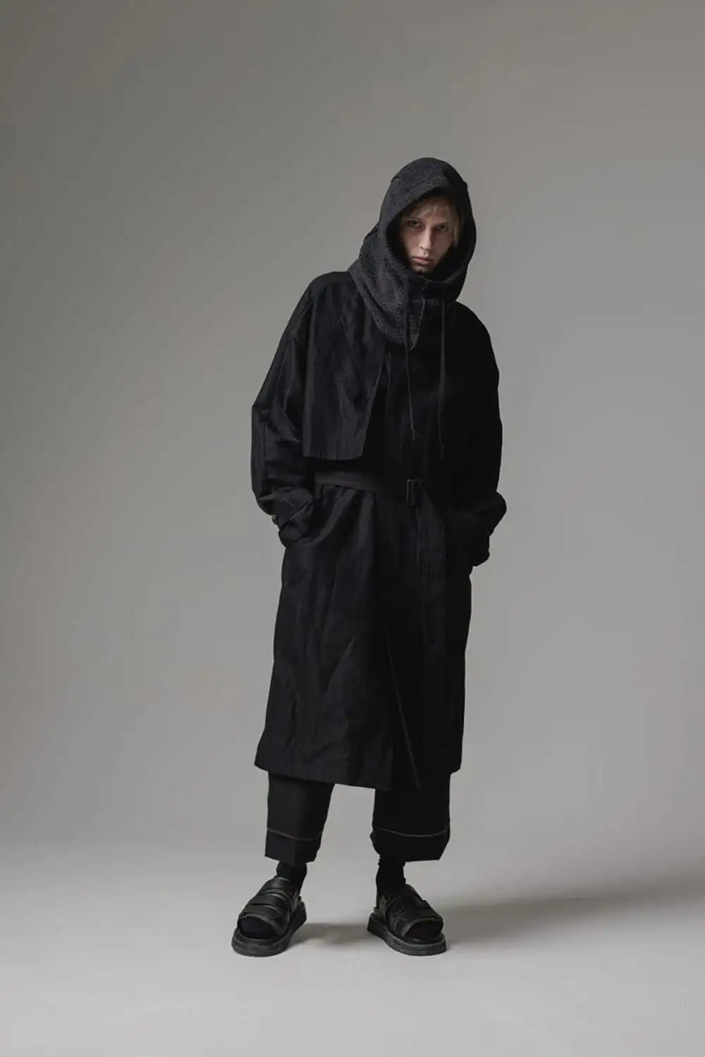 Cuffs baggy pant cotton / linen stripe