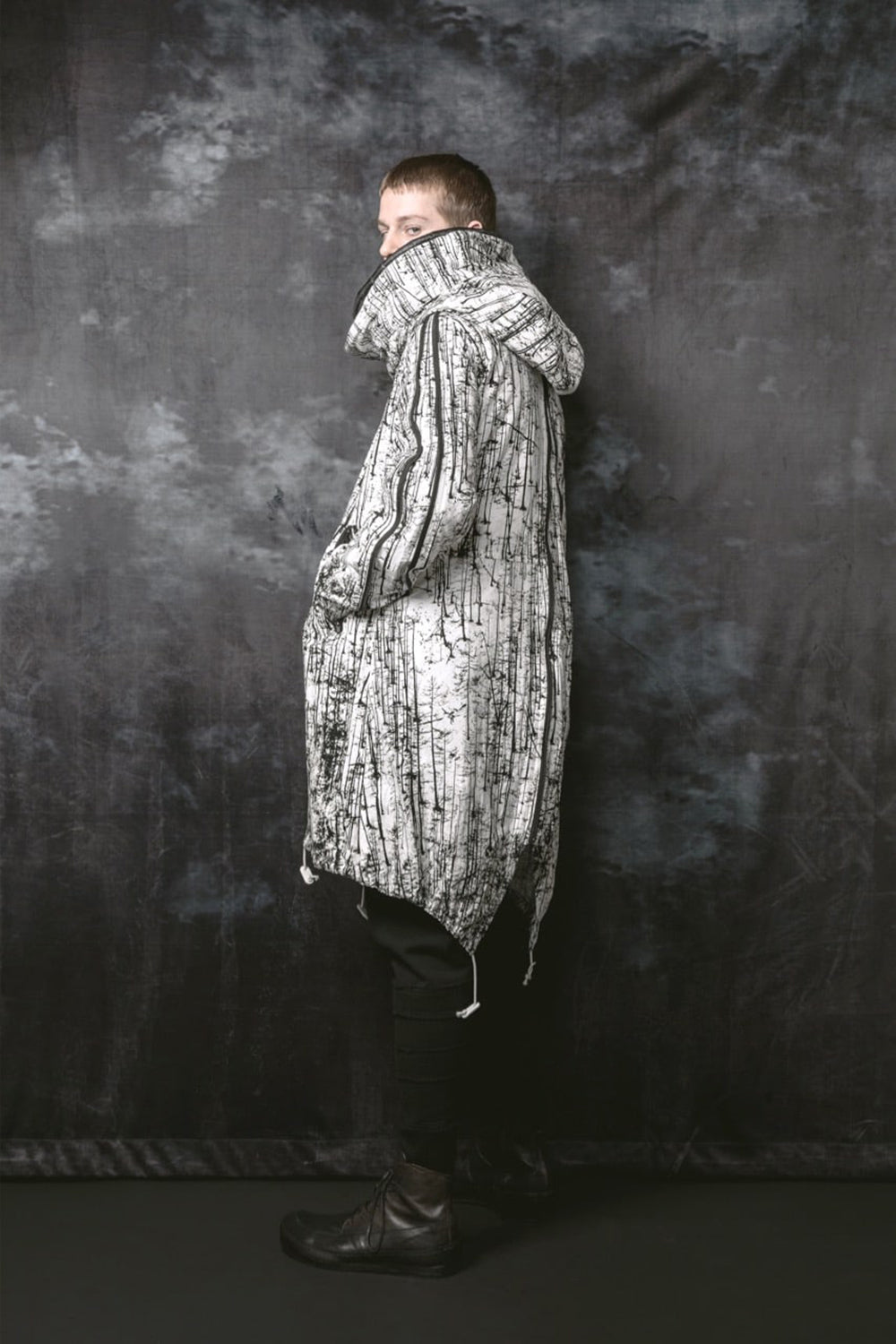 FOREST PRINT MILITARY COAT