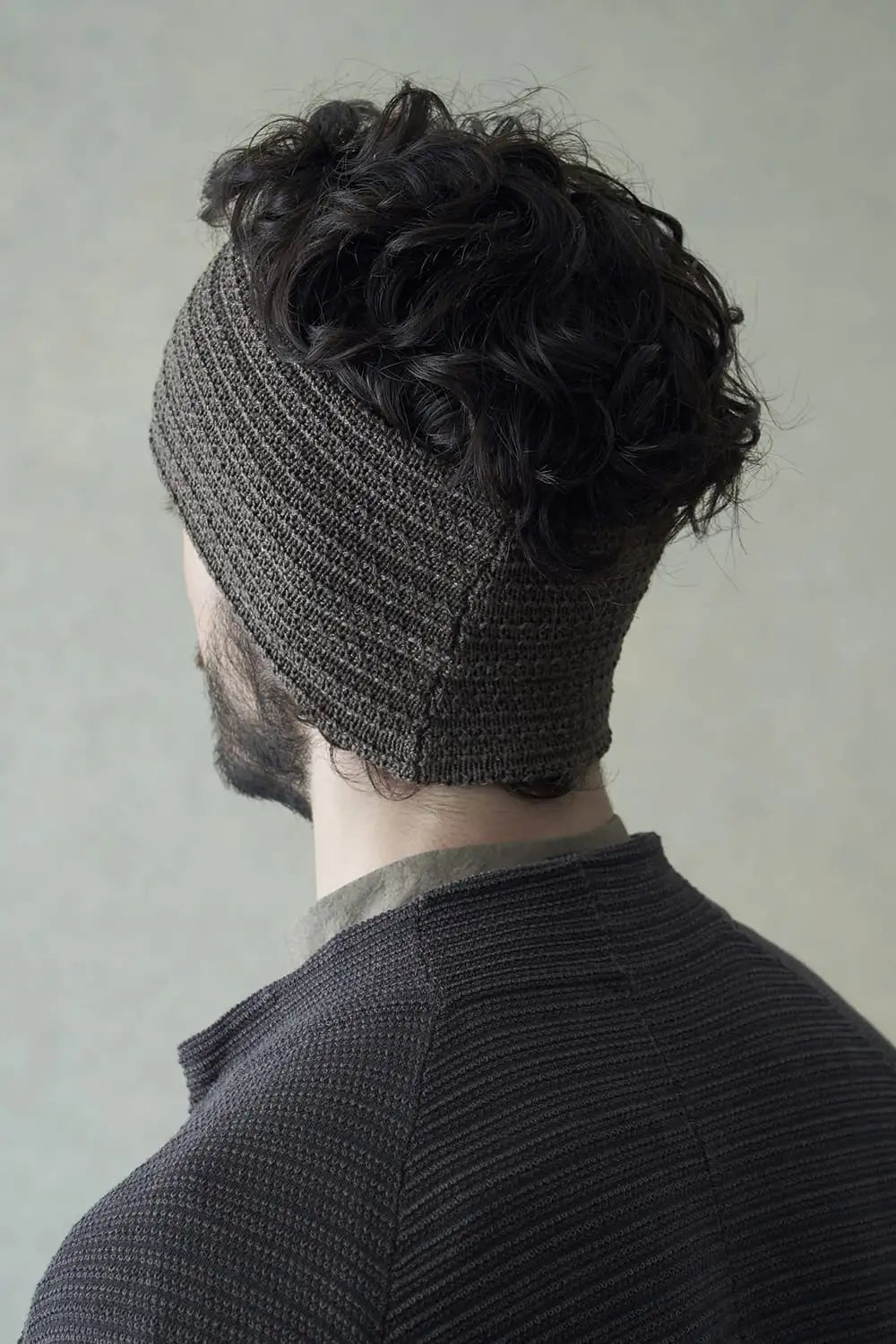 Knit headband cotton/nylon / linen Slate Gray