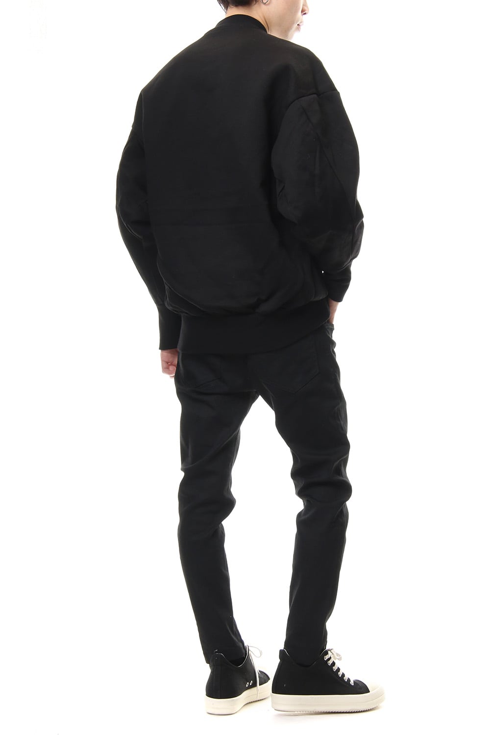 SEAMED SLEEVE PRINT SWEATSHIRT Black