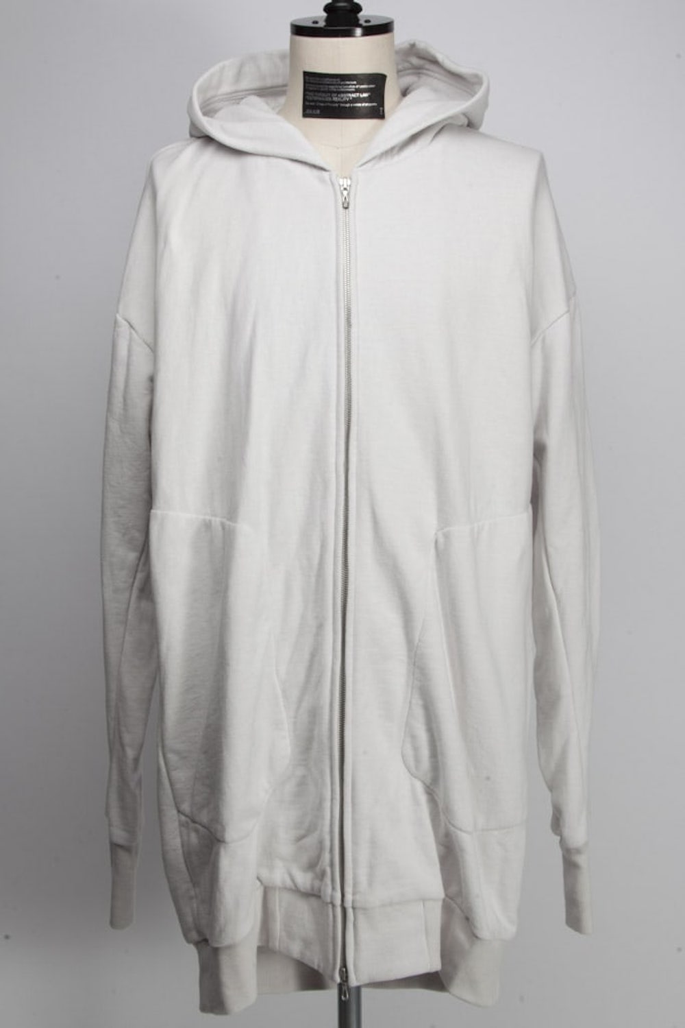 Long Zip Hoodie Plaster