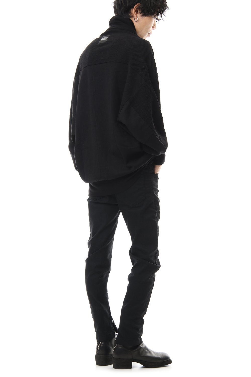 2 FACE COWL NECK SHIRT Black