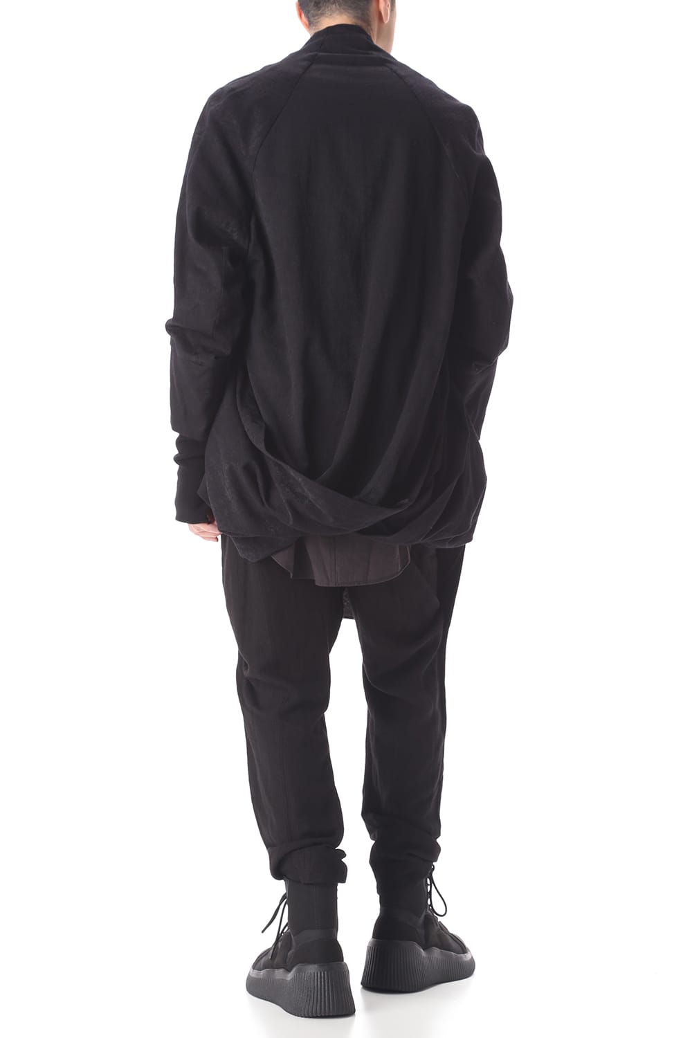 ドレープ ジャガード ブルゾン ブラック