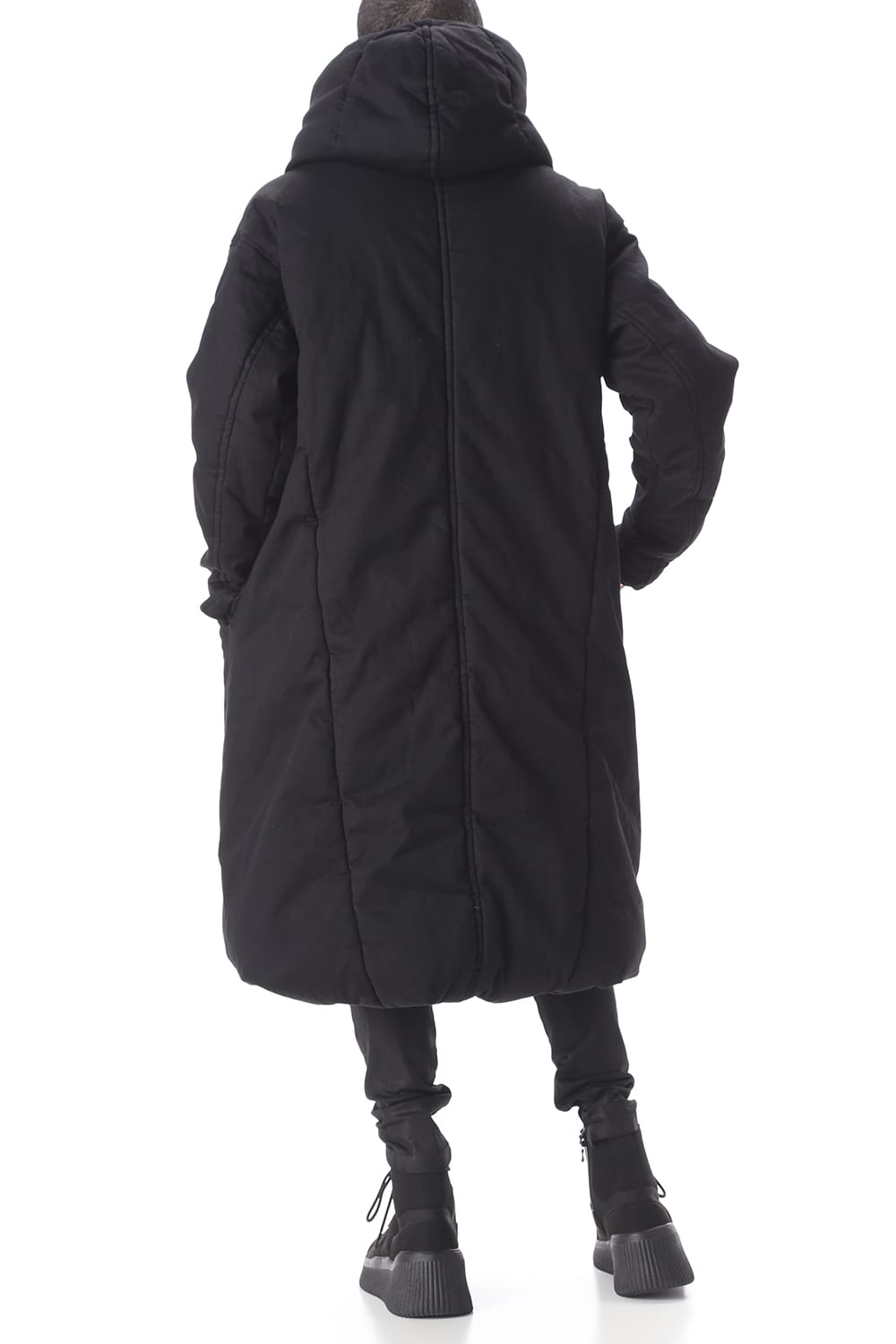 PADDED DENIM COAT Black