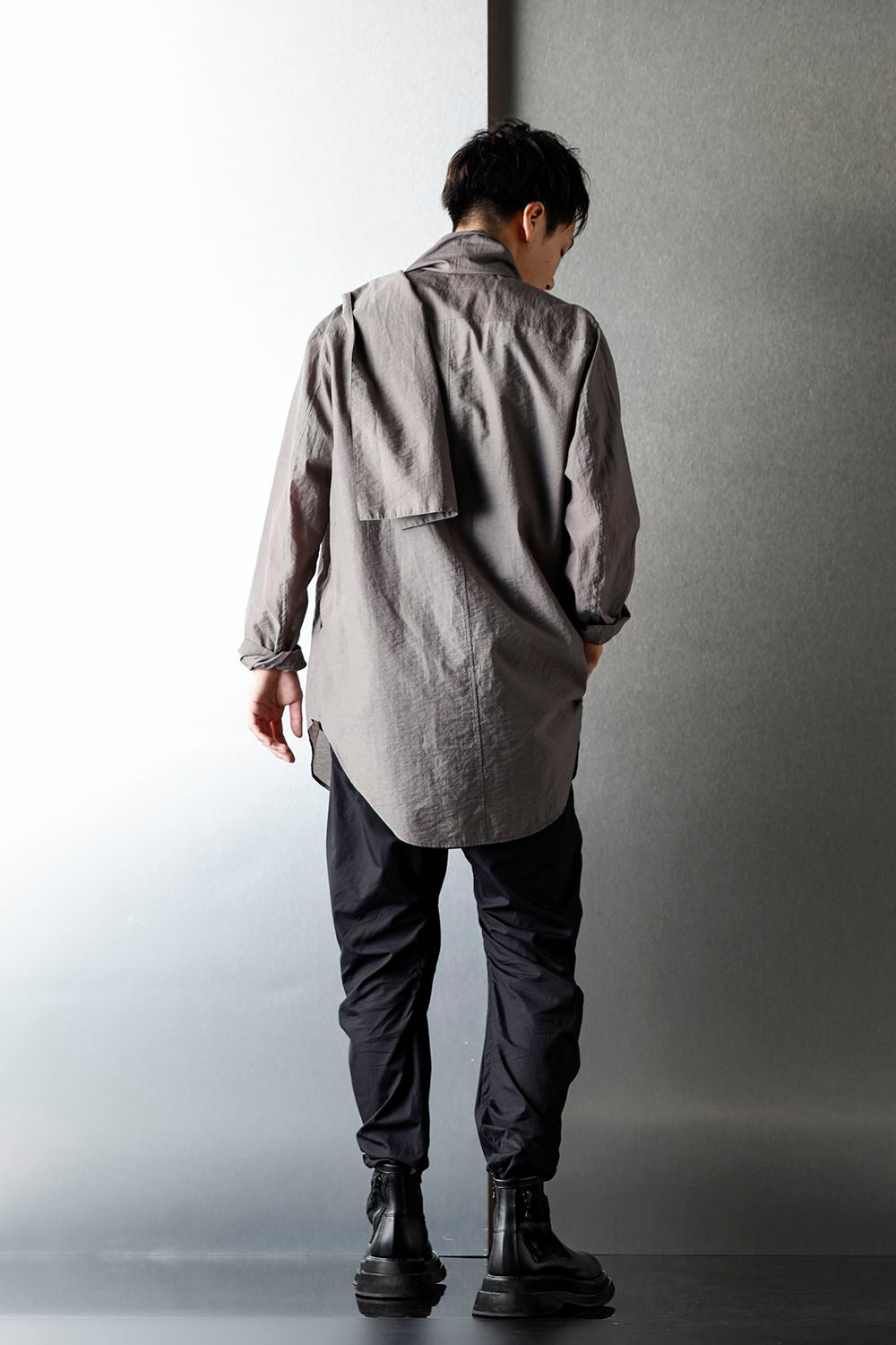 SCARF COLLAR SHIRT STEEL