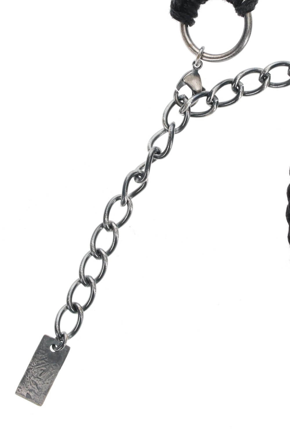 リネン コード ブレスレット ブラック × ニッケル