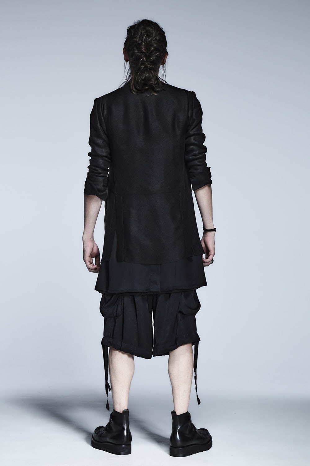 Layerd Long Jacket Black