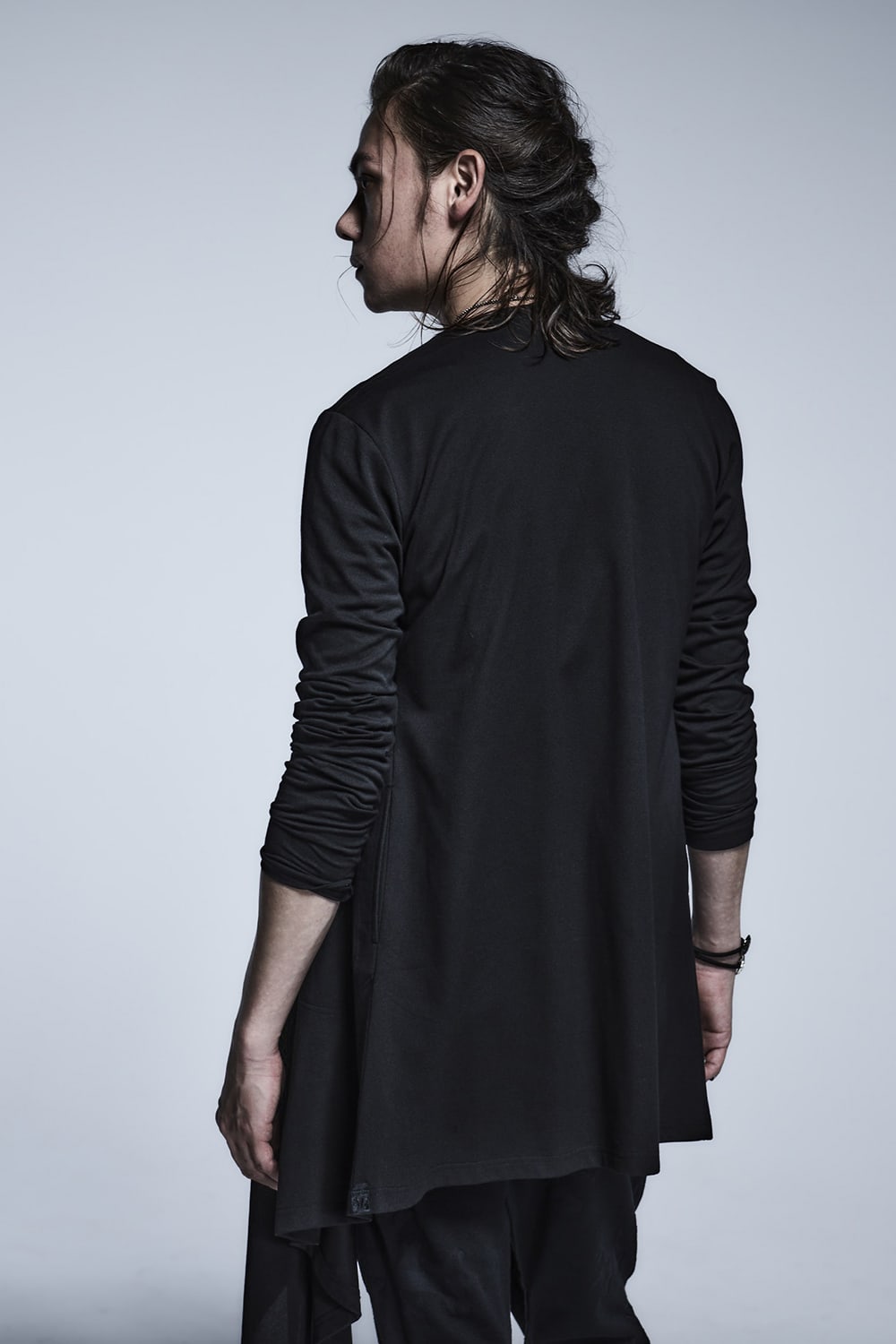 ラップ フレアー カーディガン ブラック