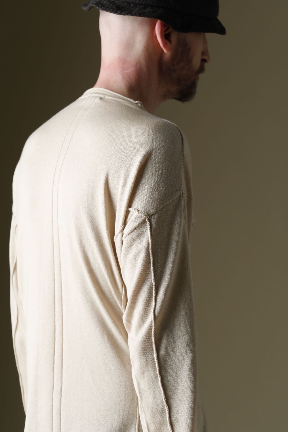 Knit long sleeve silk / cashmere Sand Beige