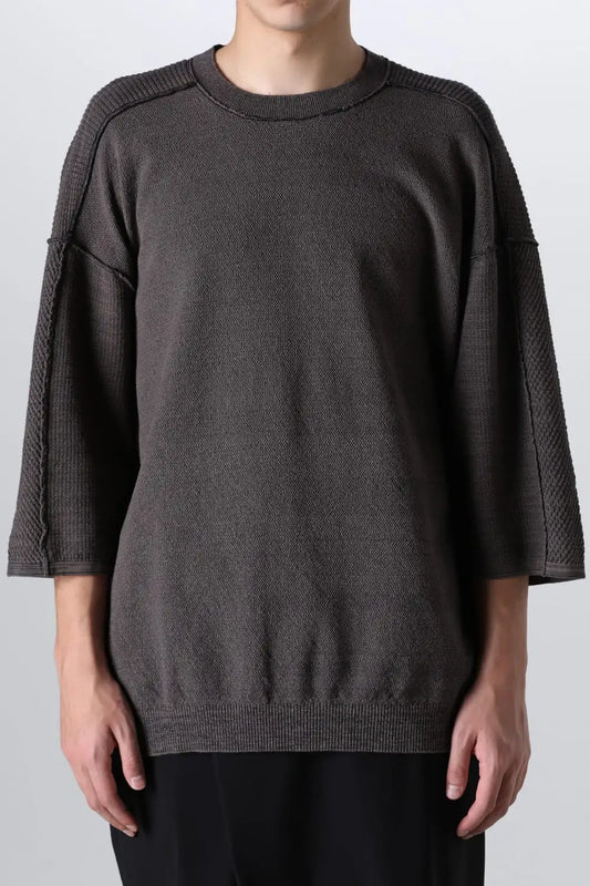 14G 半袖ニットTシャツ グレー