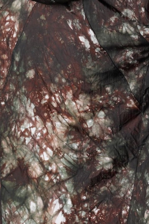 Uneven Dyed Nylon Oxford Coat Moss Black