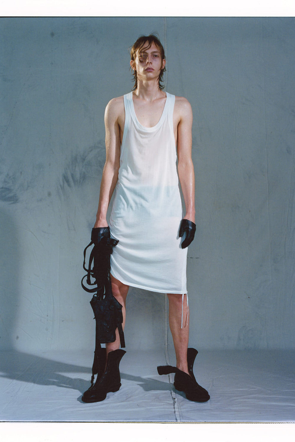 Cow Leather Zip Seamed Boots