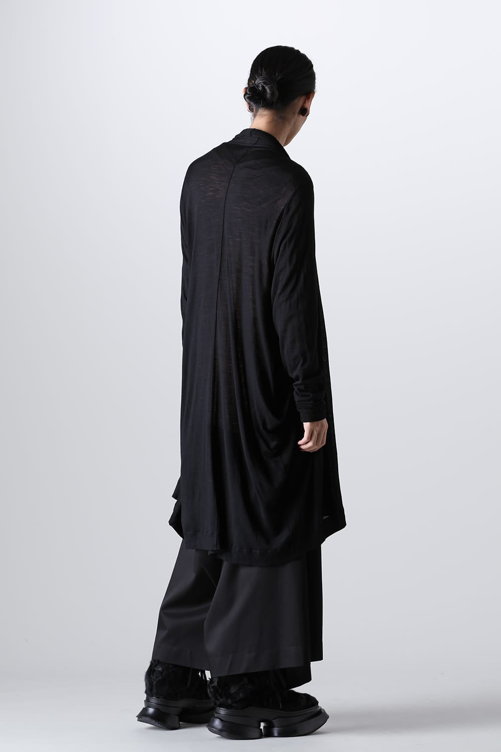 ドレープ ロングカーディガン Black